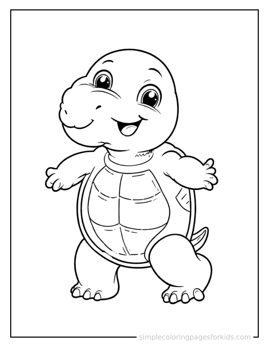 Proud Turtle Coloring Page