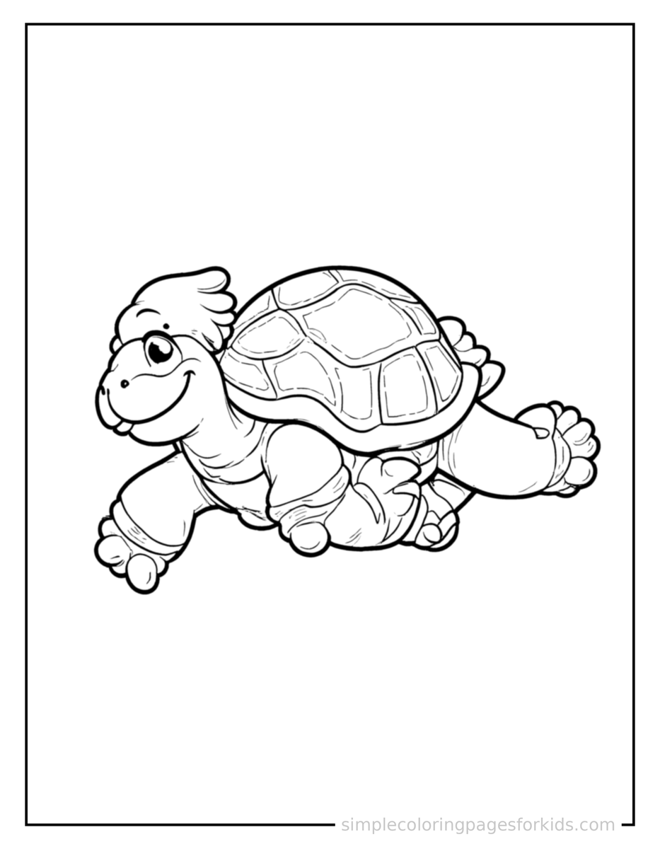 Running Turtle Coloring Page