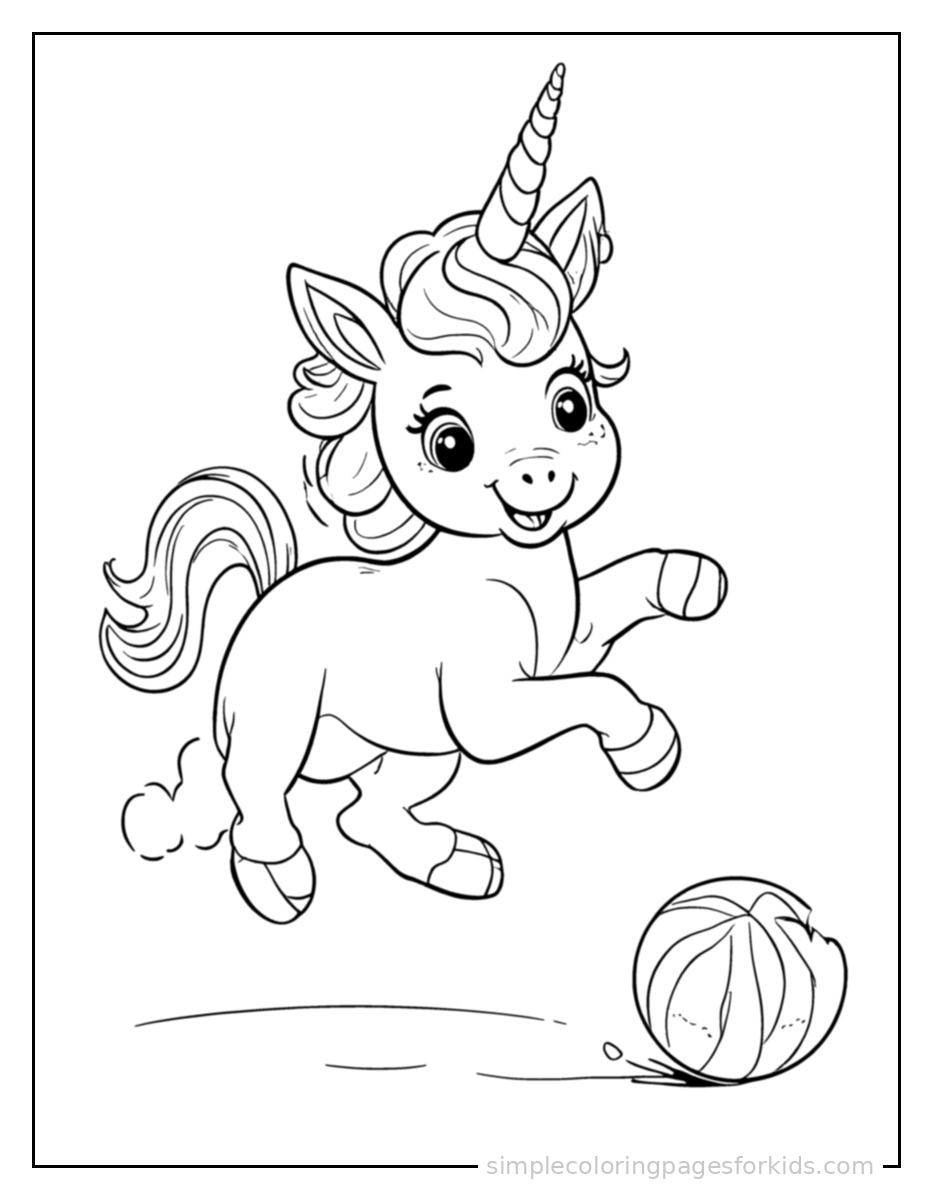 Printable unicorn coloring page for kids
