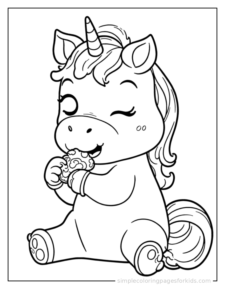 Printable unicorn coloring page for kids