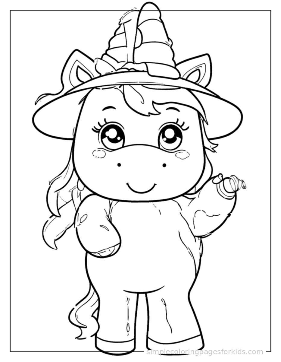 Printable unicorn coloring page for kids