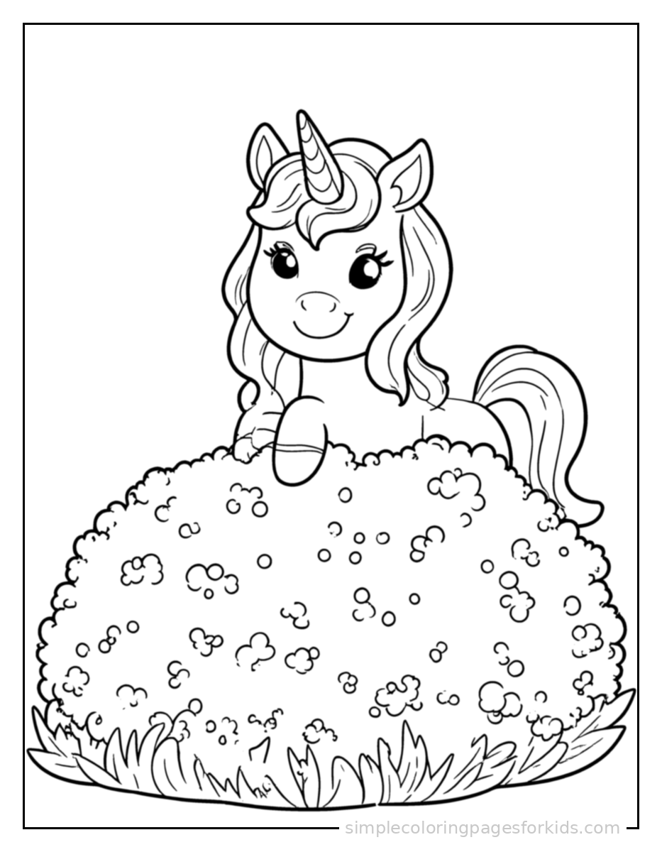 Printable unicorn coloring page for kids