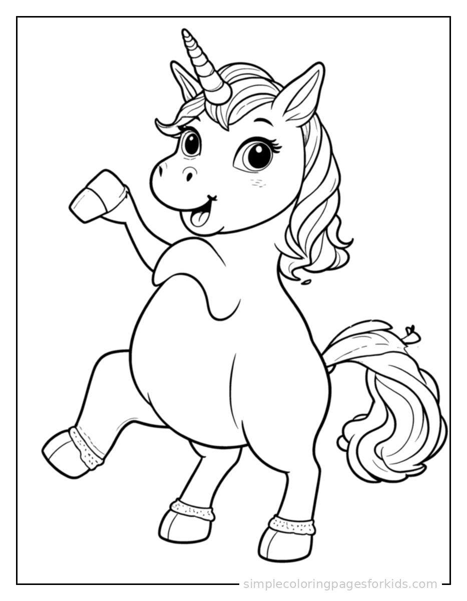 Printable unicorn coloring page for kids