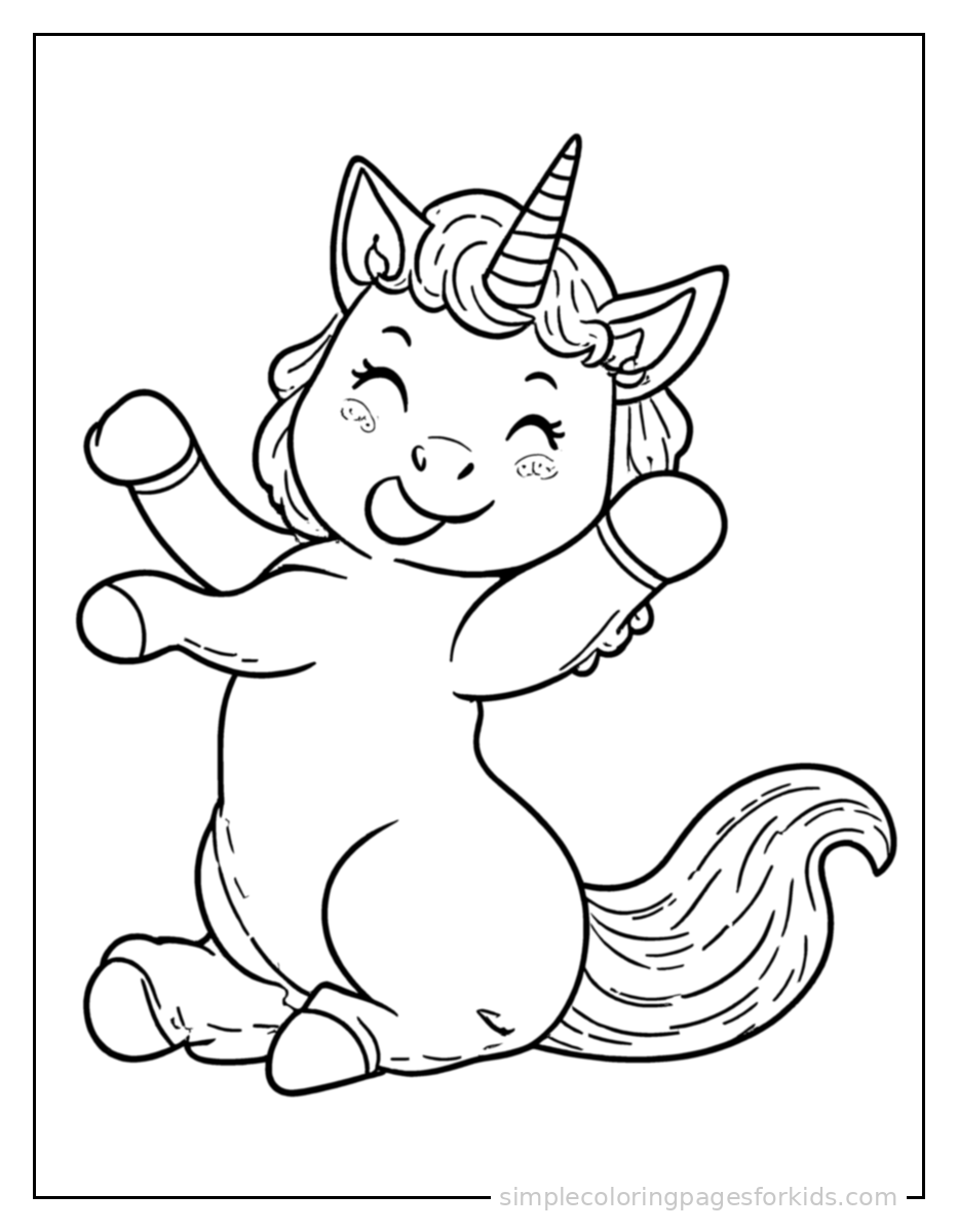 Printable unicorn coloring page for kids
