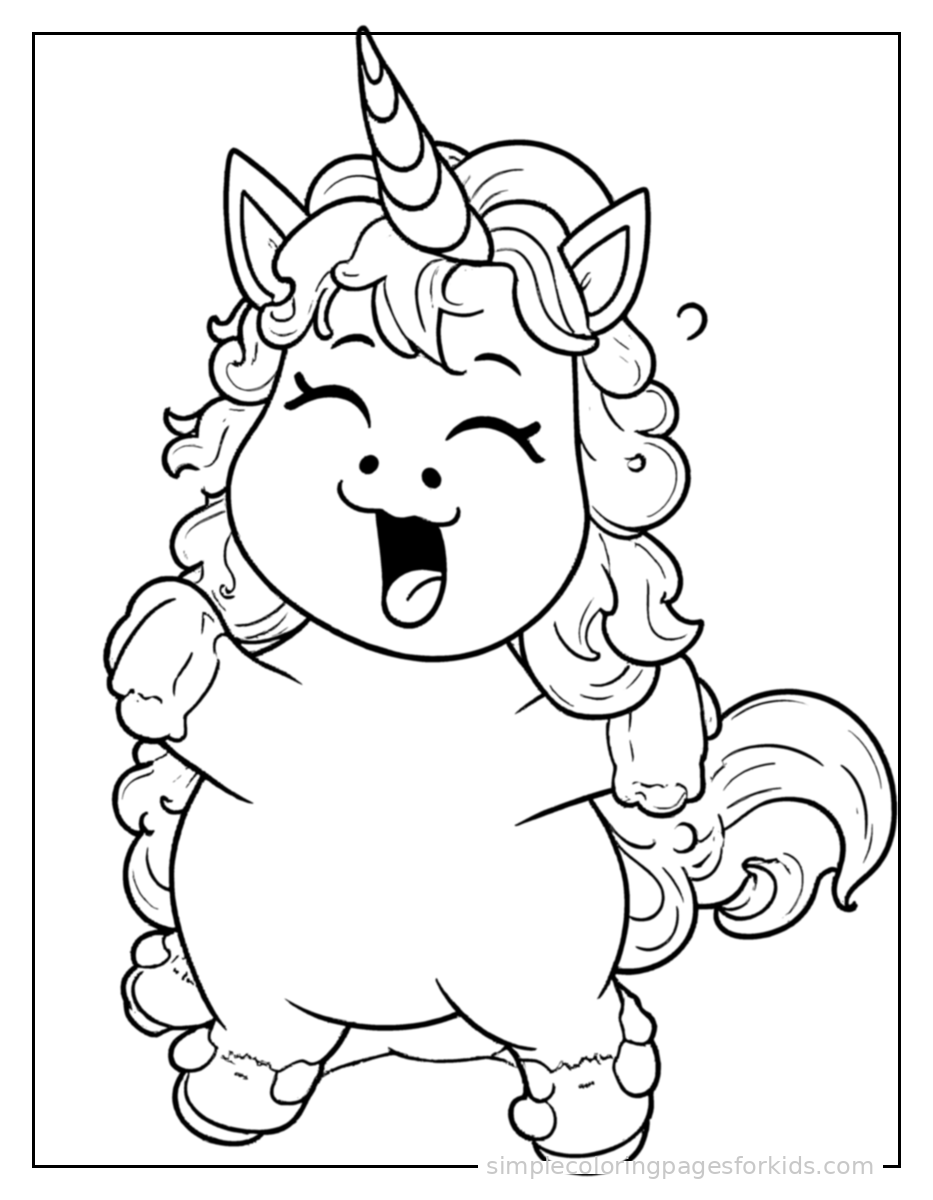 Printable unicorn coloring page for kids