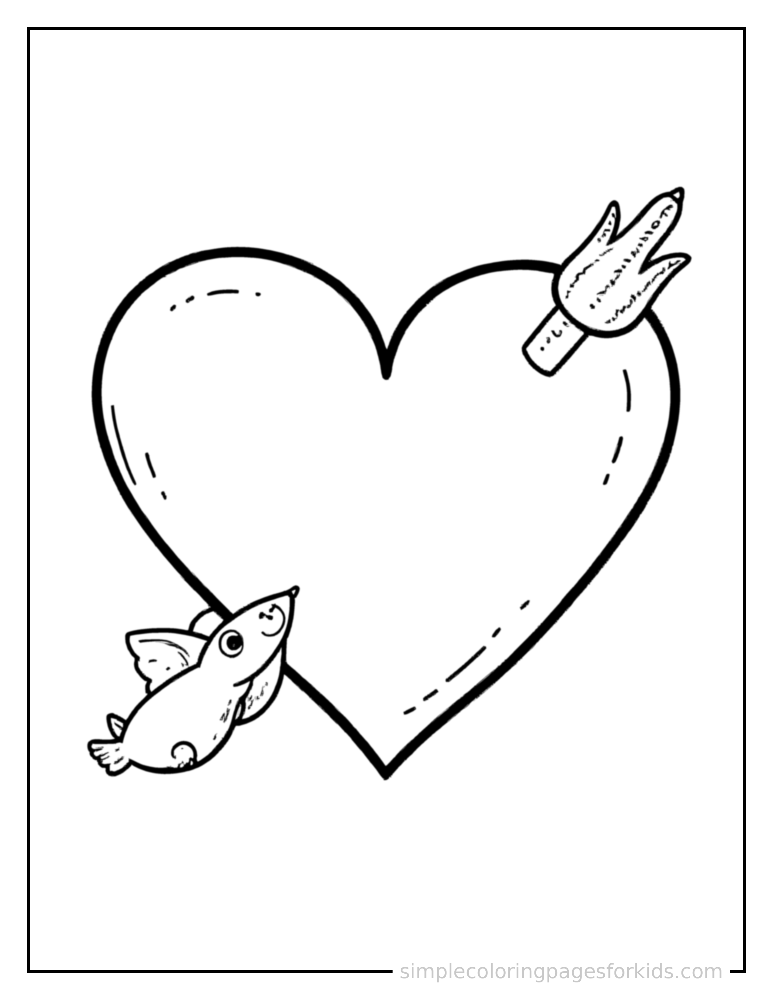 Printable valentine's day coloring page for kids