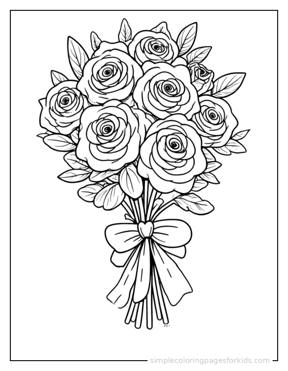 Printable valentine's day coloring page for kids