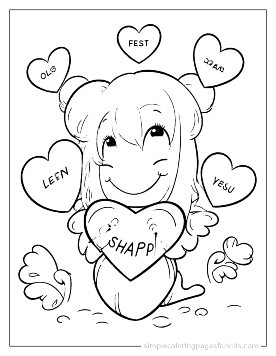 Printable valentine's day coloring page for kids