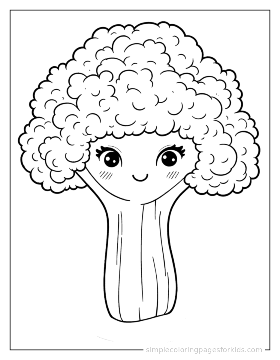 Printable vegetables coloring page for kids