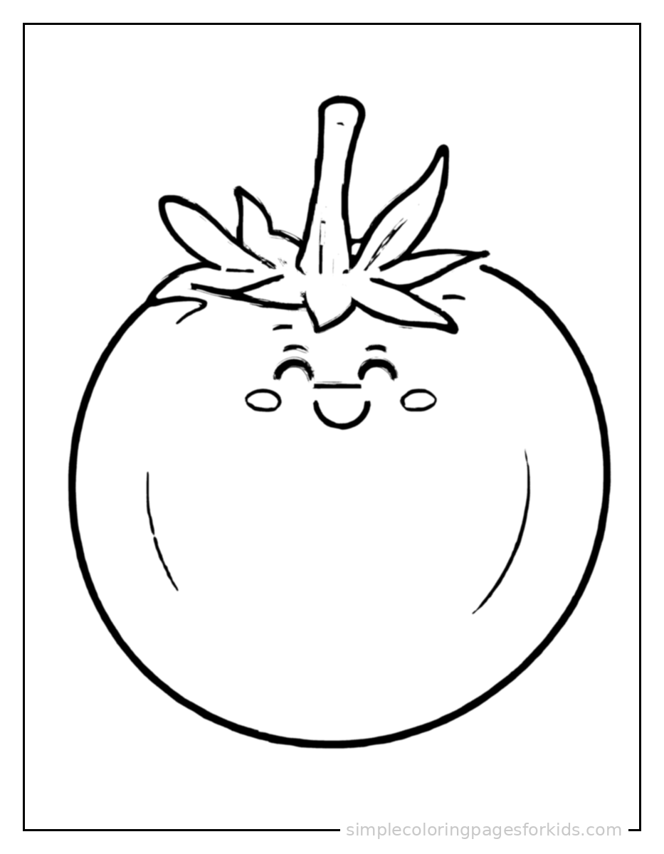 Printable vegetables coloring page for kids