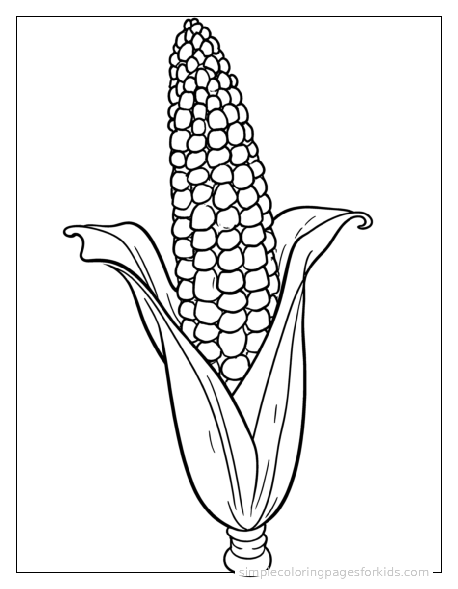 Printable vegetables coloring page for kids