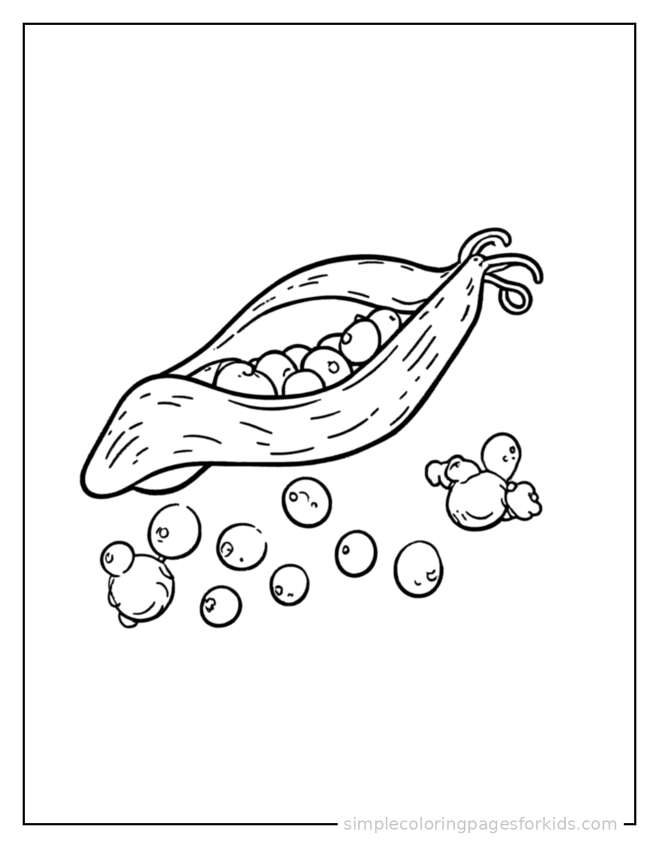 Printable vegetables coloring page for kids