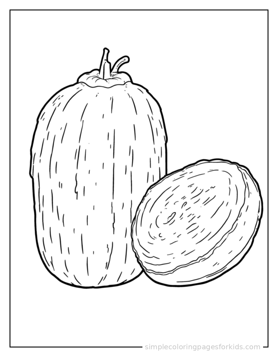 Printable vegetables coloring page for kids