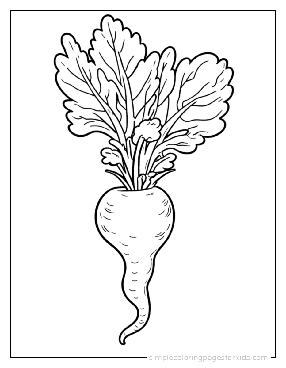 Printable vegetables coloring page for kids