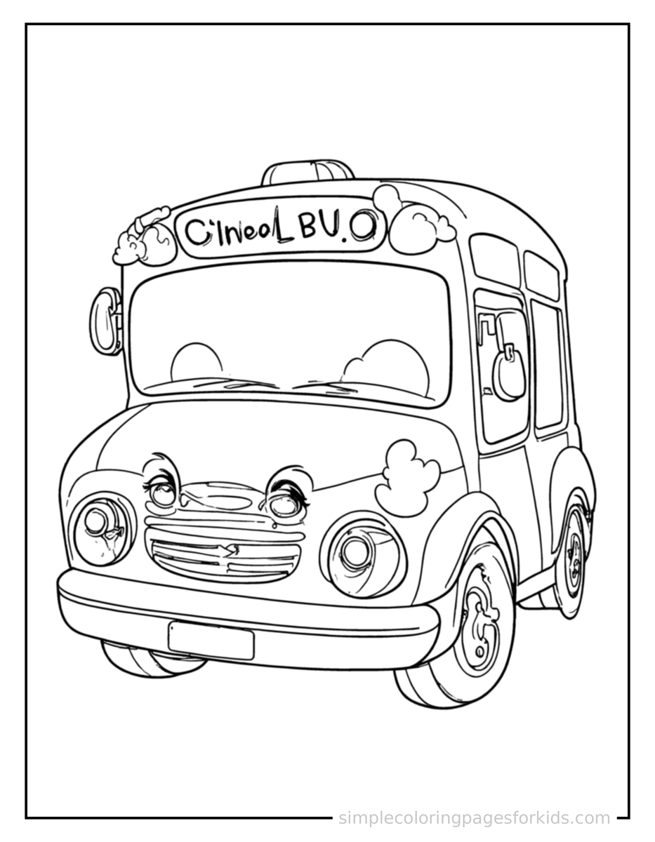 Resting School Bus Coloring Page