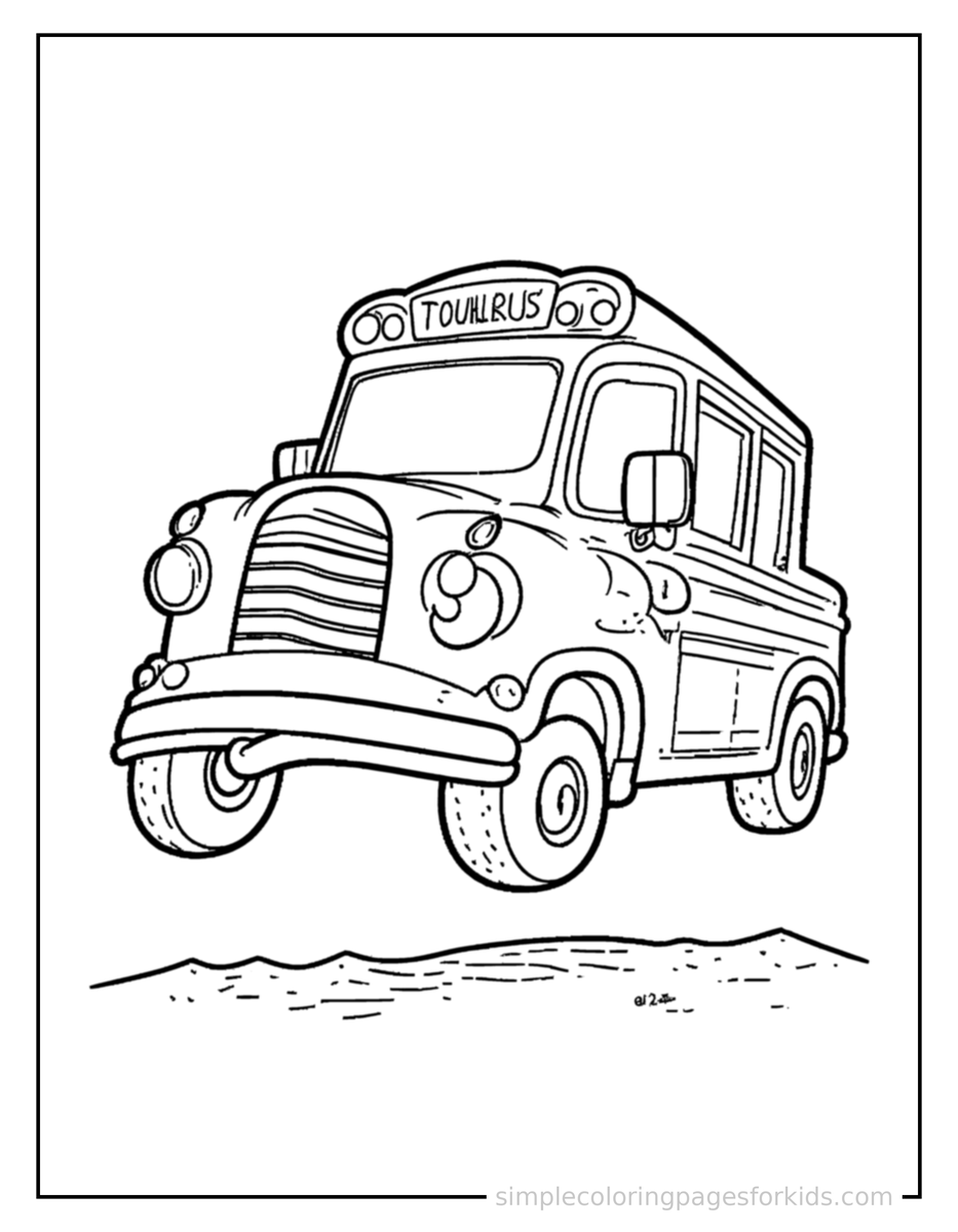 Bouncing School Bus Coloring Page