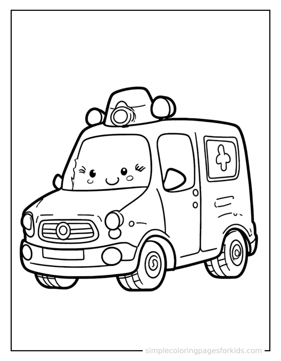 Resting Ambulance Coloring Page