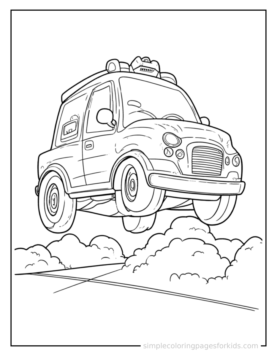 Bouncing Ambulance Coloring Page