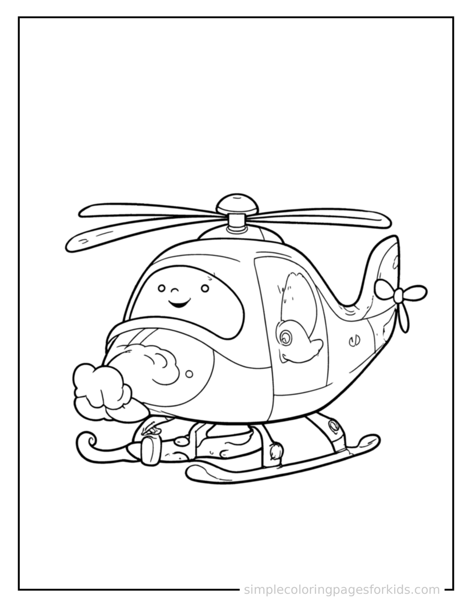 Resting Helicopter Coloring Page