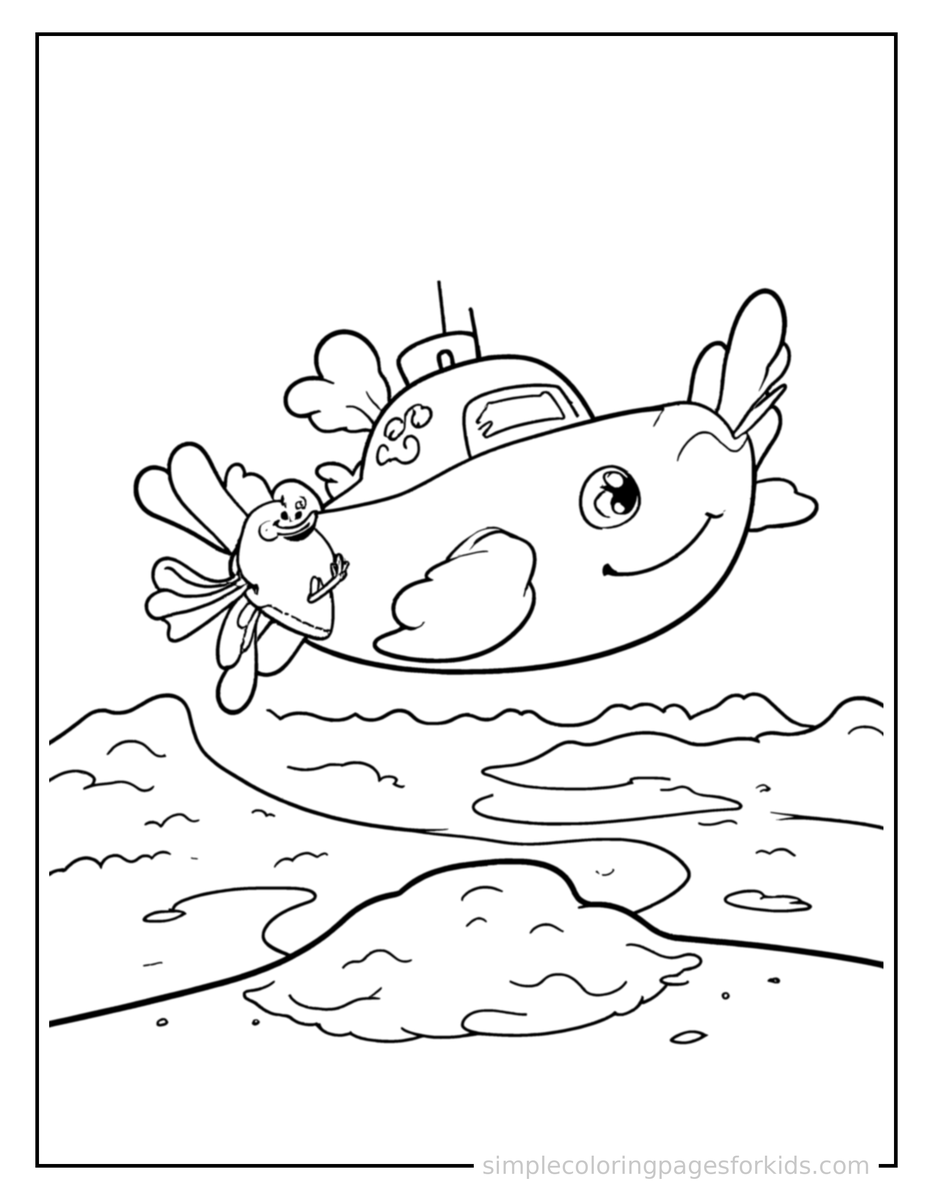 Bouncing Submarine Coloring Page