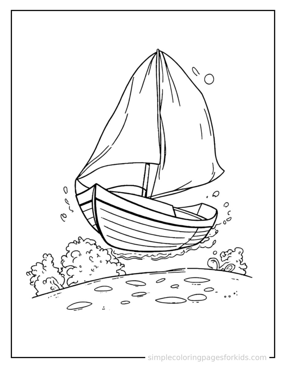 Bouncing Sailboat Coloring Page