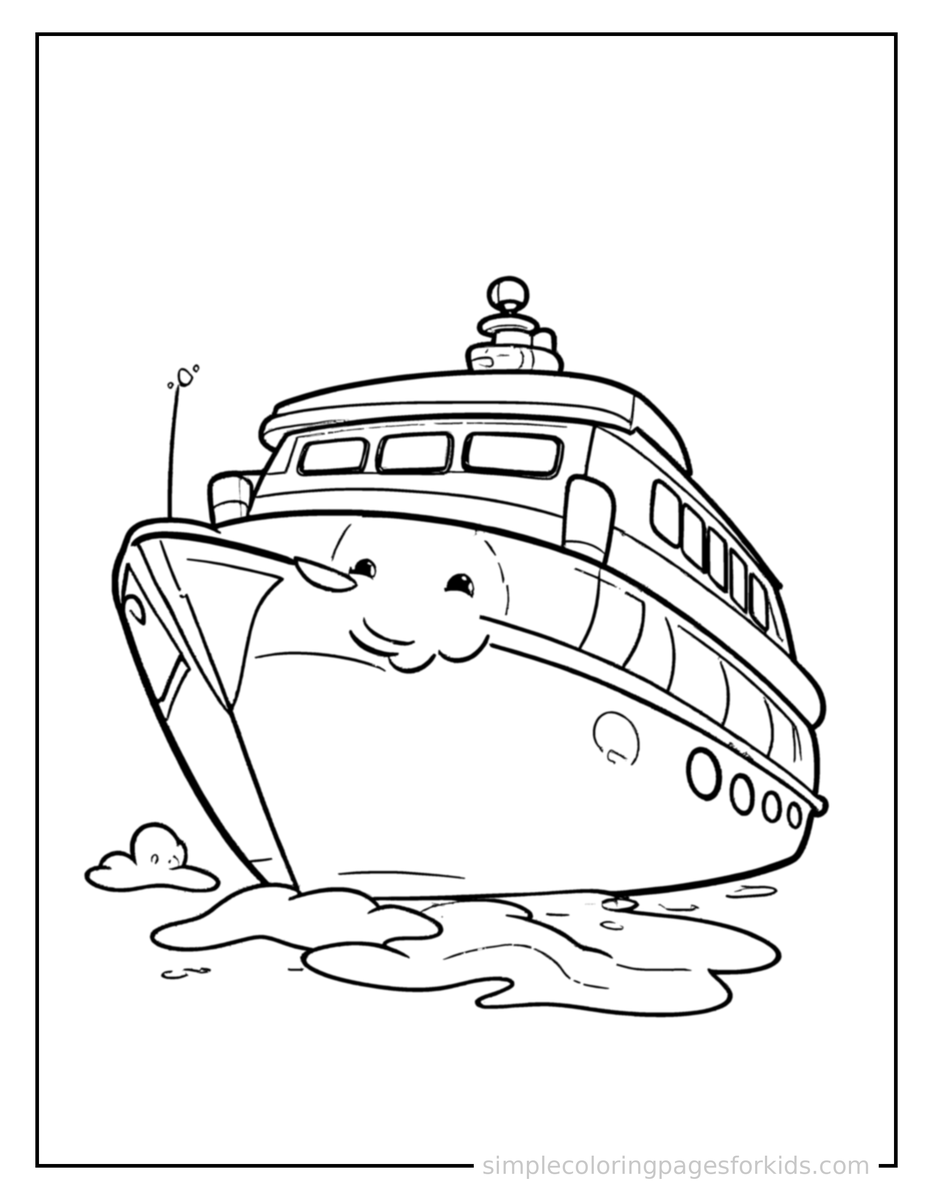 Resting Cruise Ship Coloring Page