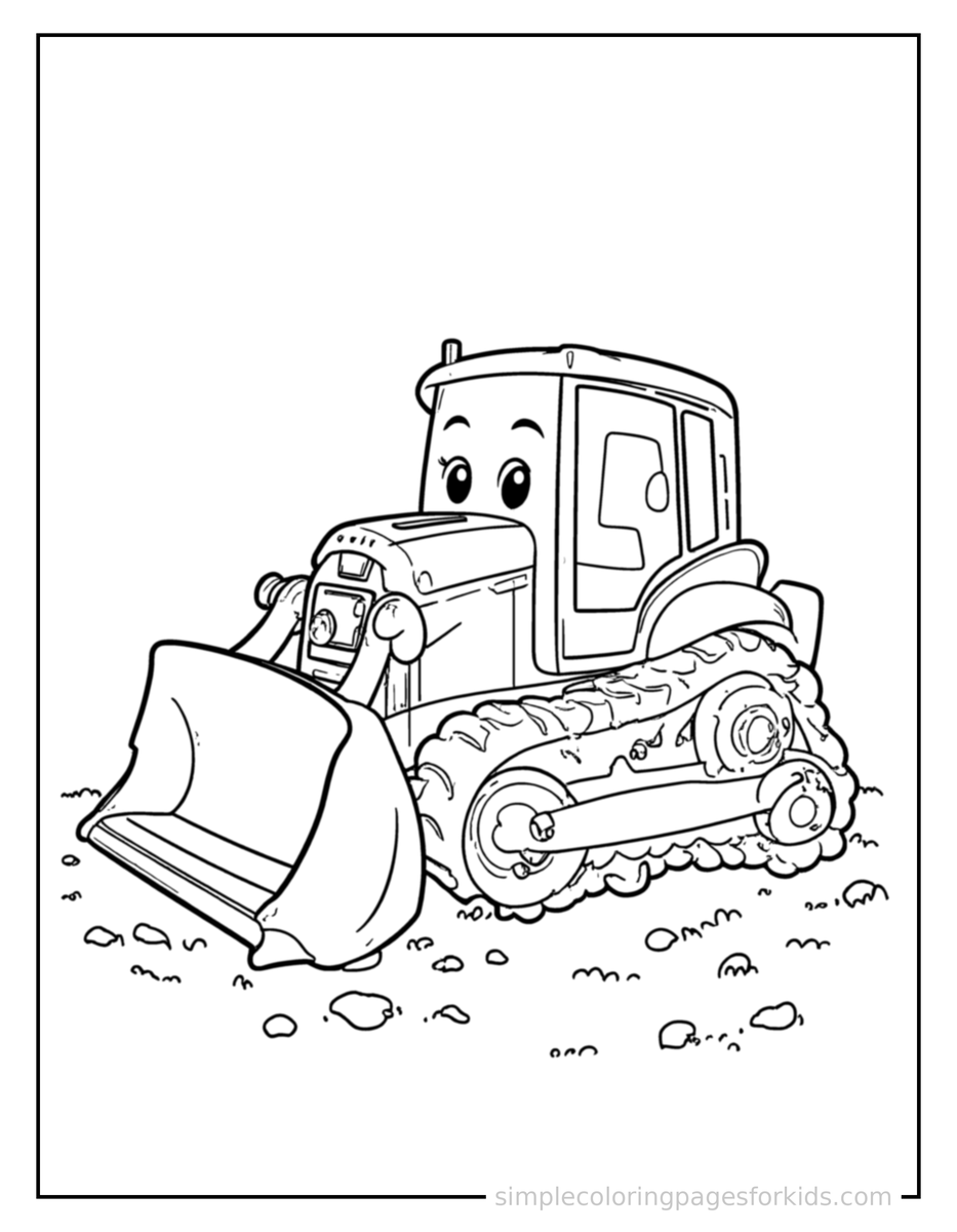 Resting Bulldozer Coloring Page