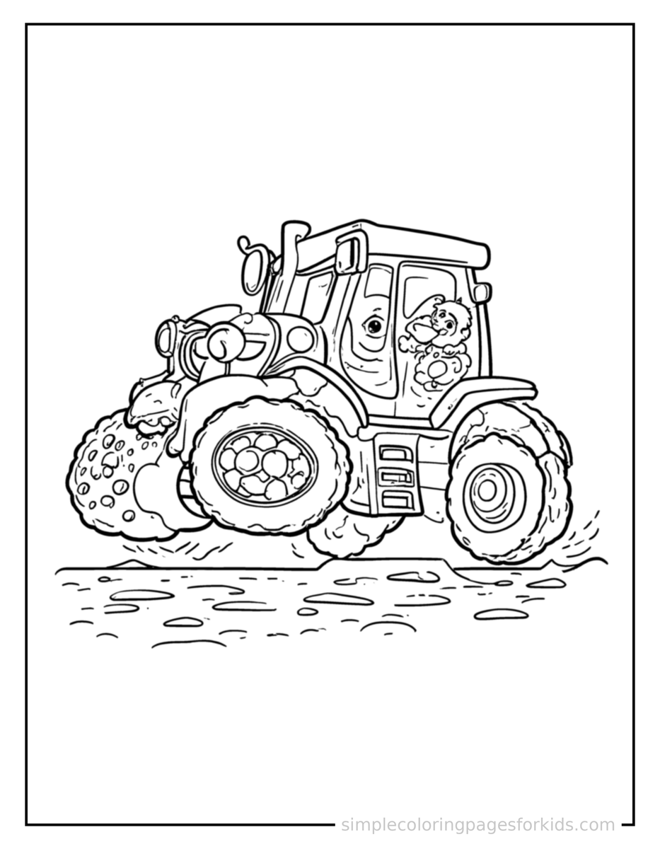 Bouncing Bulldozer Coloring Page