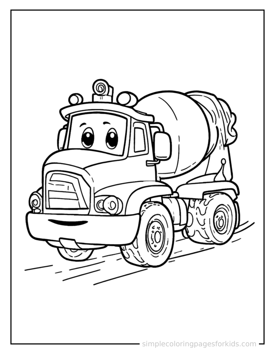 Cement Mixer Truck Coloring Pages