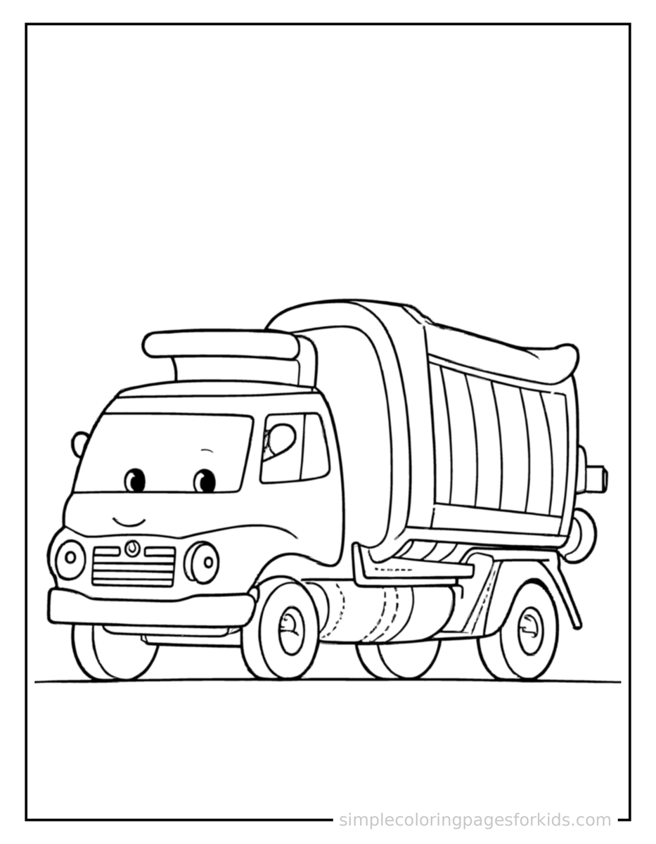 Resting Garbage Truck Coloring Page