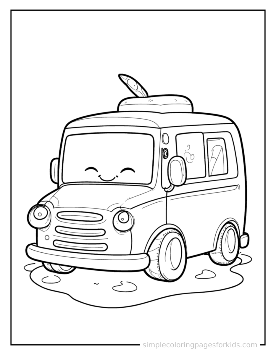 Resting Ice Cream Truck Coloring Page