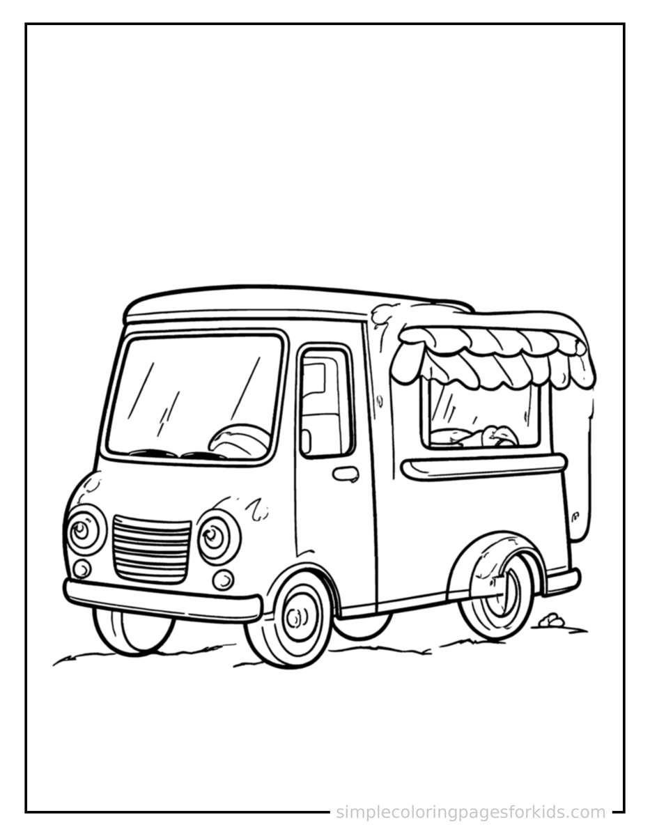 Resting Food Truck Coloring Page