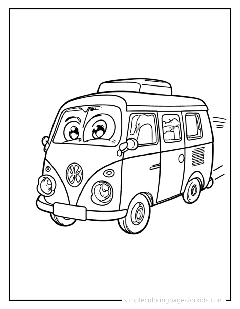 Camper Van Coloring Pages