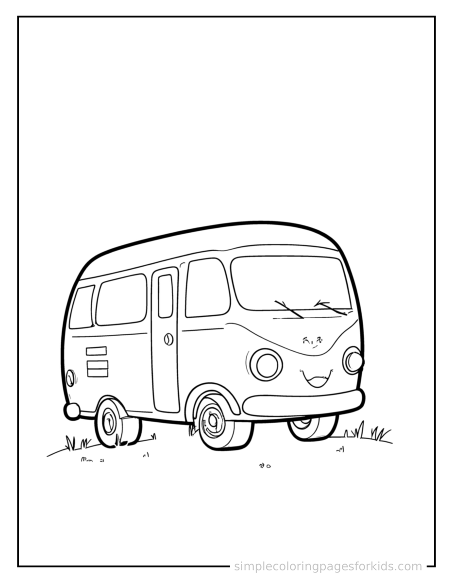 Resting Camper Van Coloring Page
