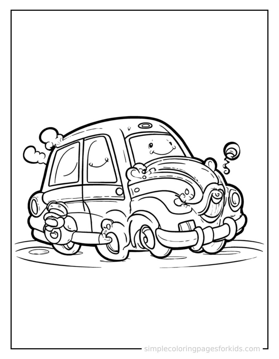 Coloring Scene 3 Limousine Coloring Page