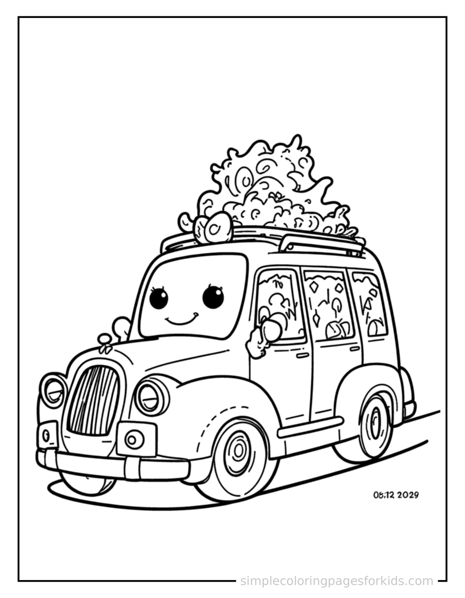 Smiling Limousine Coloring Page