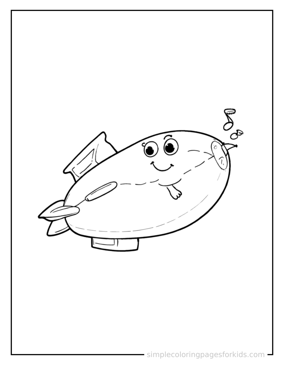 Coloring Scene 3 Blimp Coloring Page
