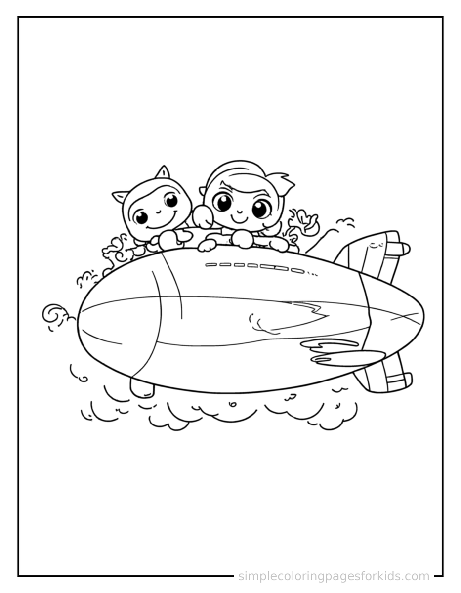 Smiling Blimp Coloring Page