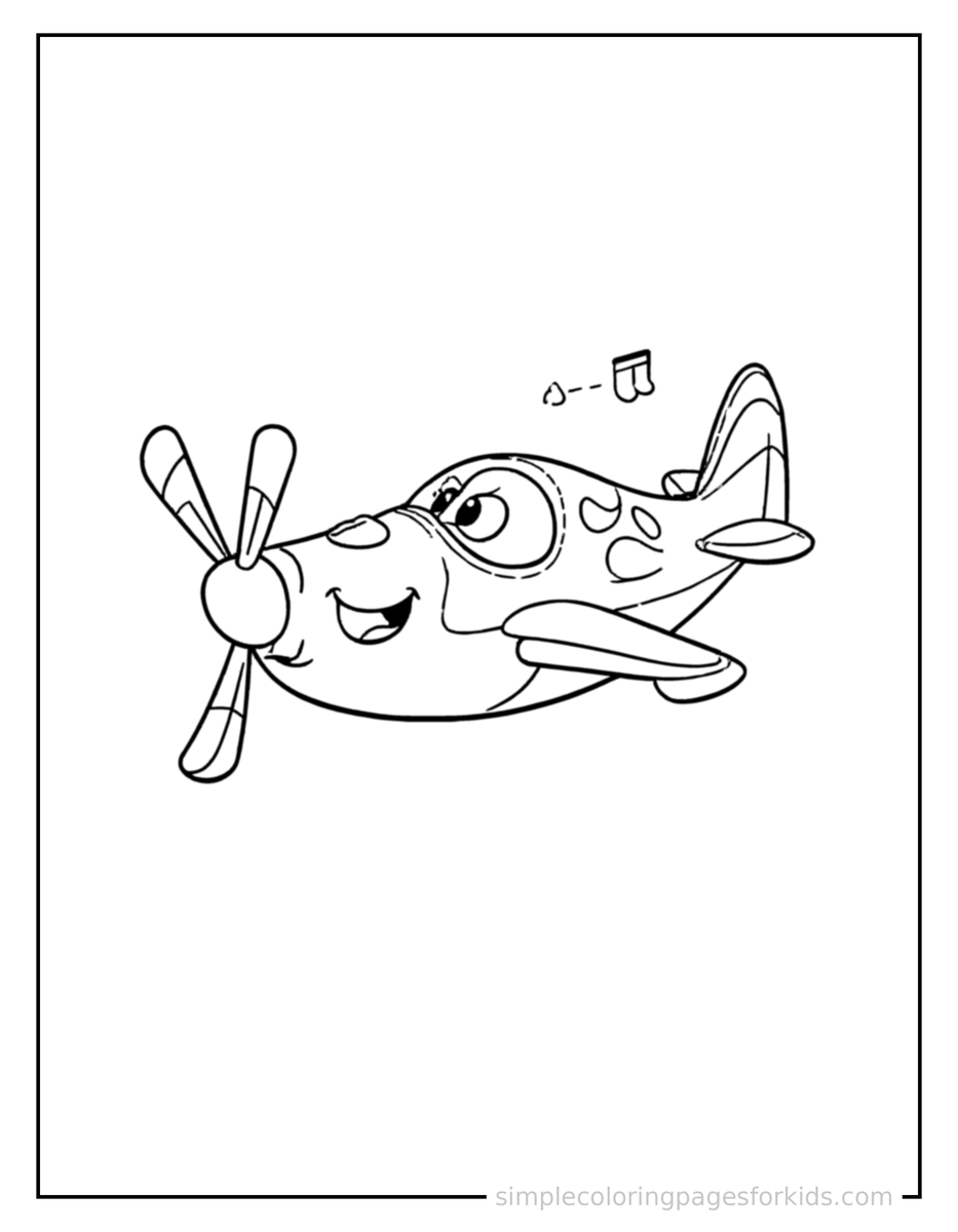 Coloring Scene 3 Jet Plane Coloring Page