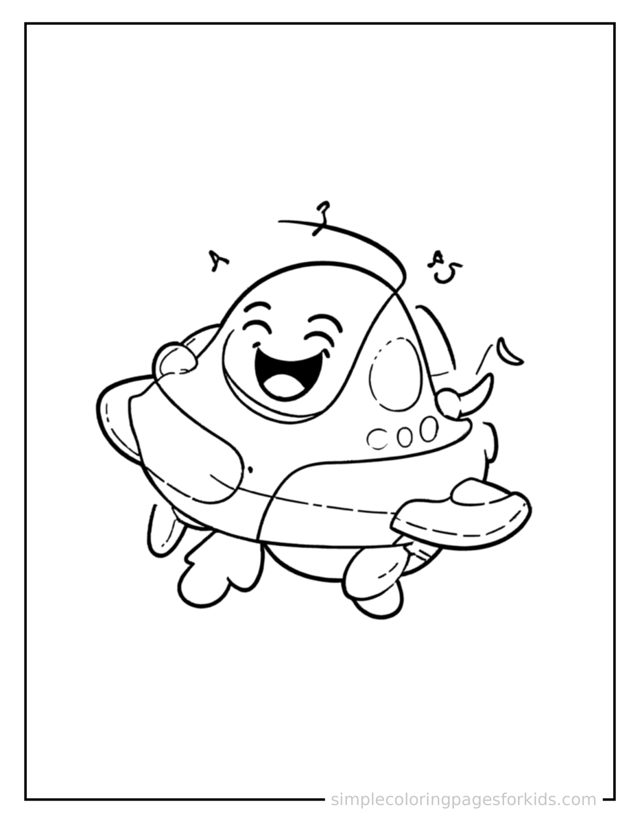 Coloring Scene 3 Spaceship Coloring Page