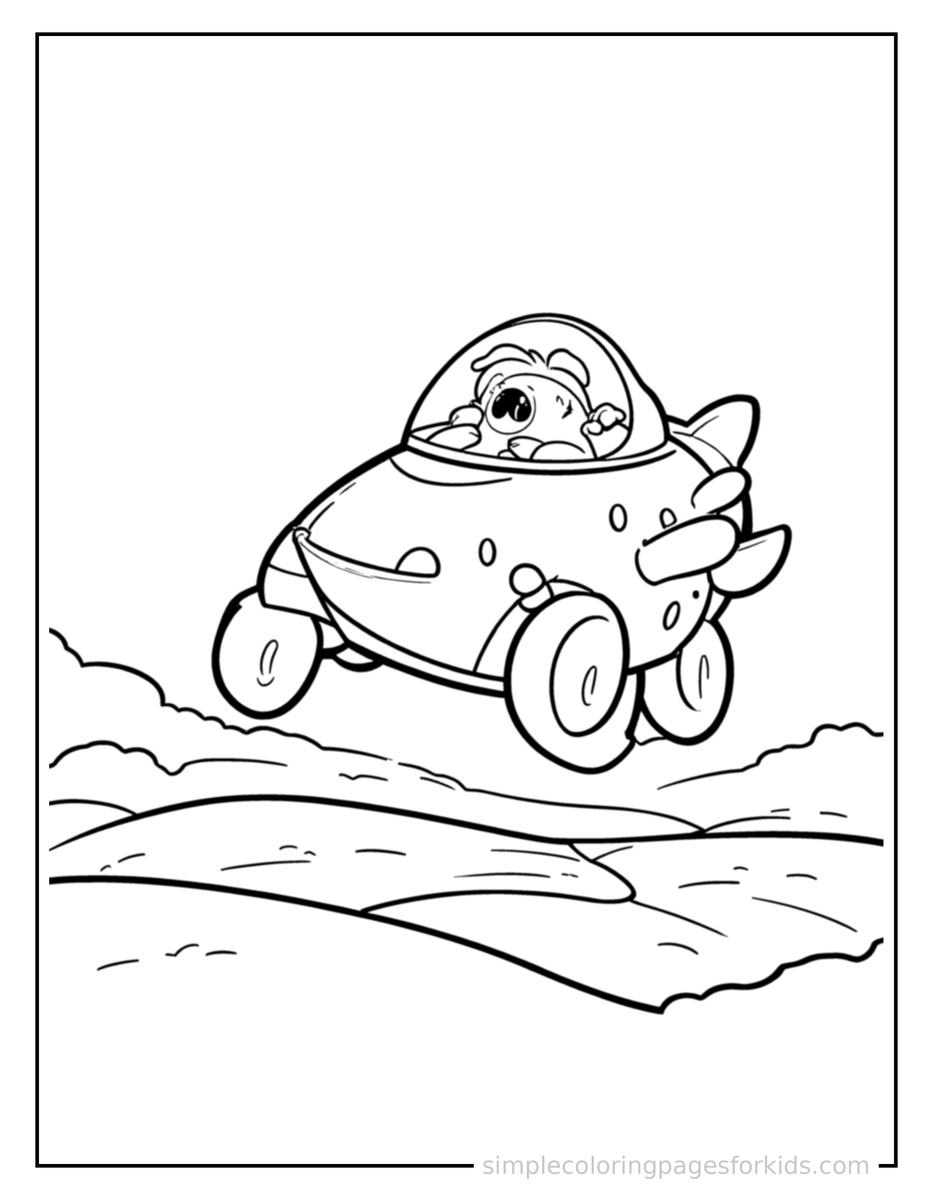 Bouncing Spaceship Coloring Page