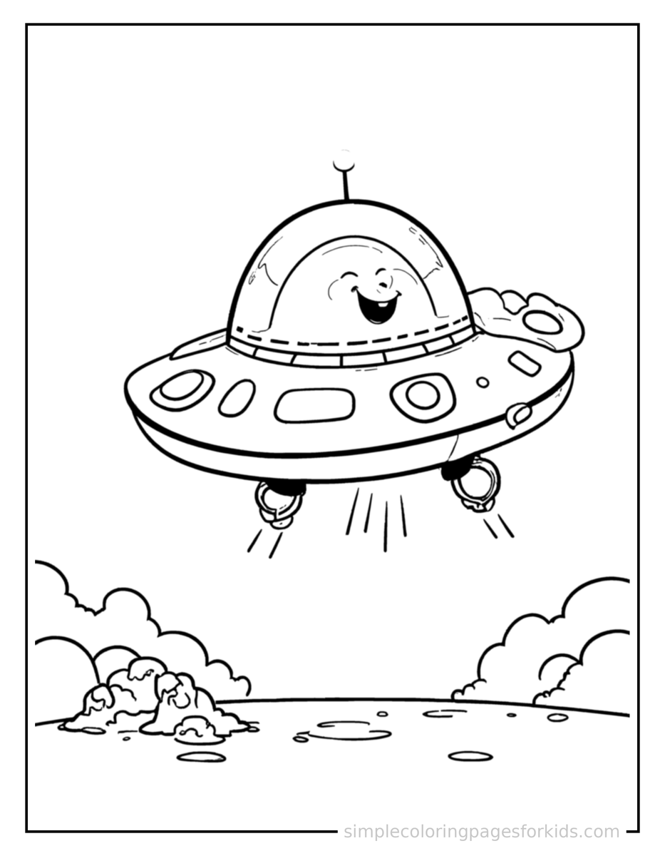 Bouncing Ufo Coloring Page