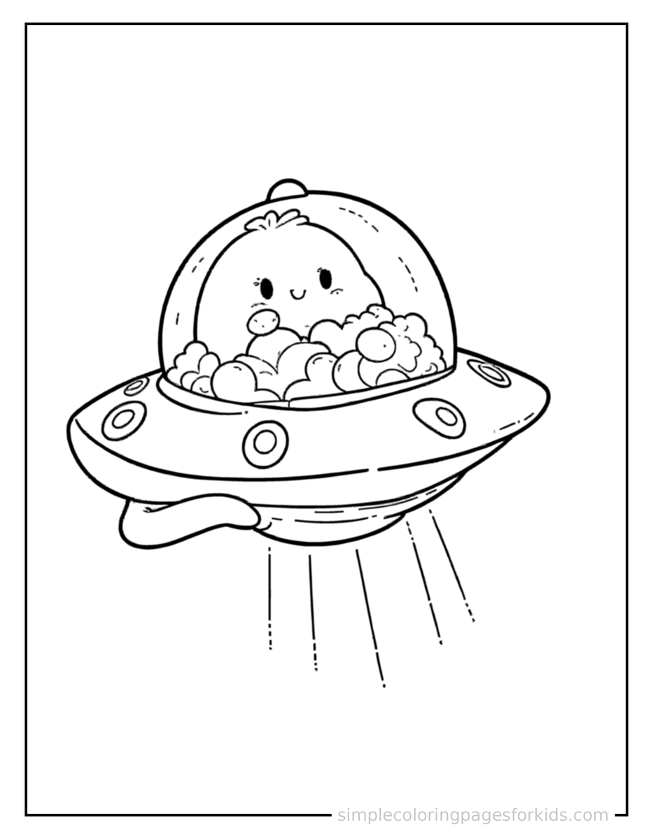 Smiling Ufo Coloring Page