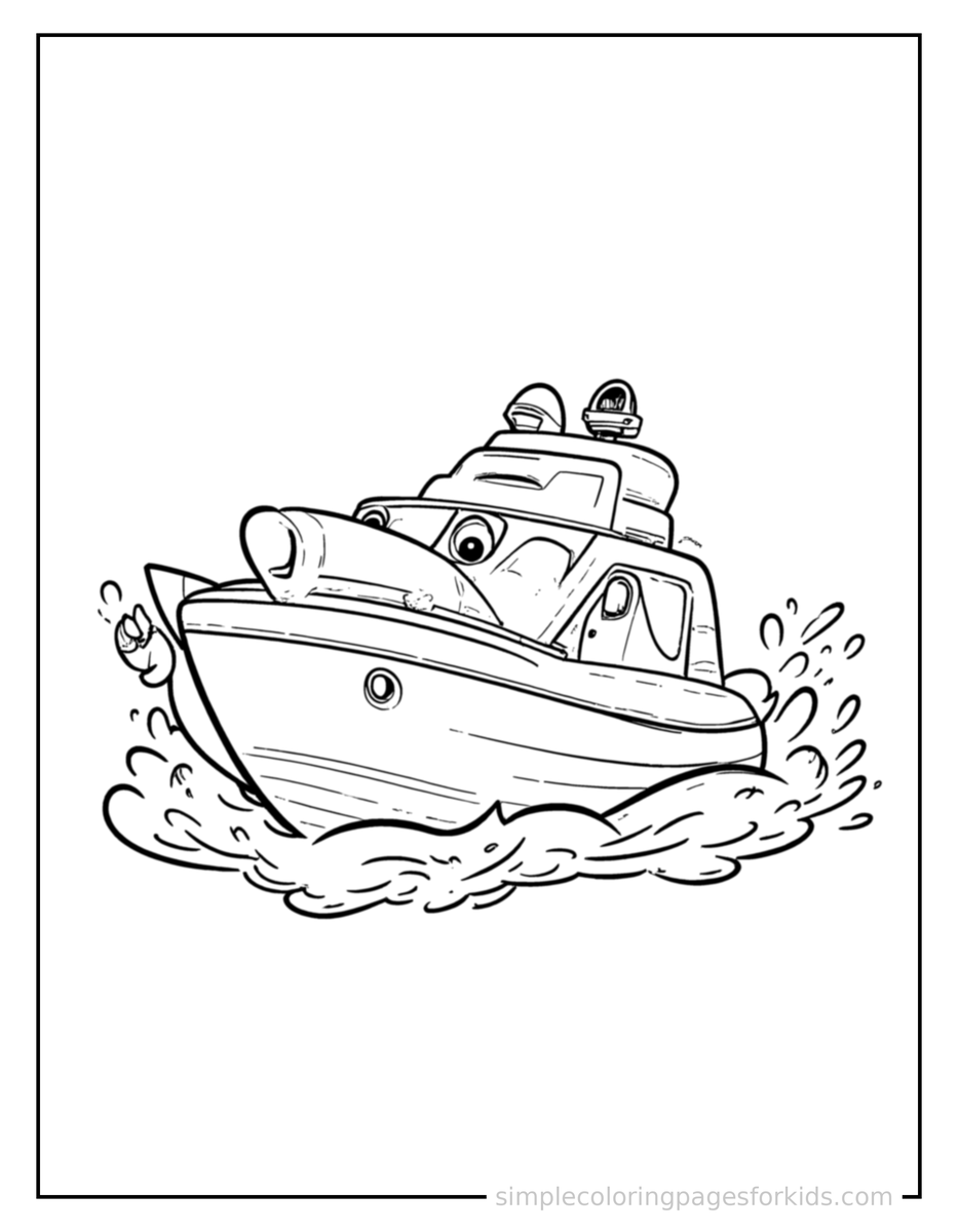 Yacht Coloring Pages
