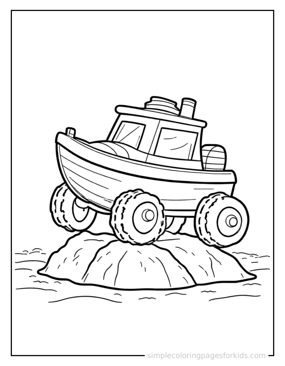 Bouncing Yacht Coloring Page