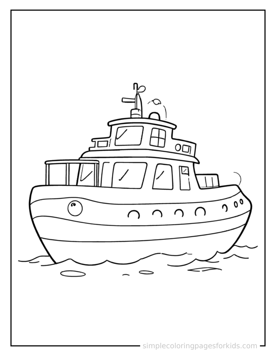 Resting Ferry Boat Coloring Page