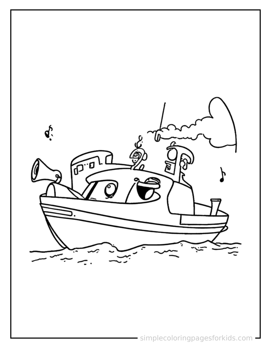 Coloring Scene 3 Ferry Boat Coloring Page