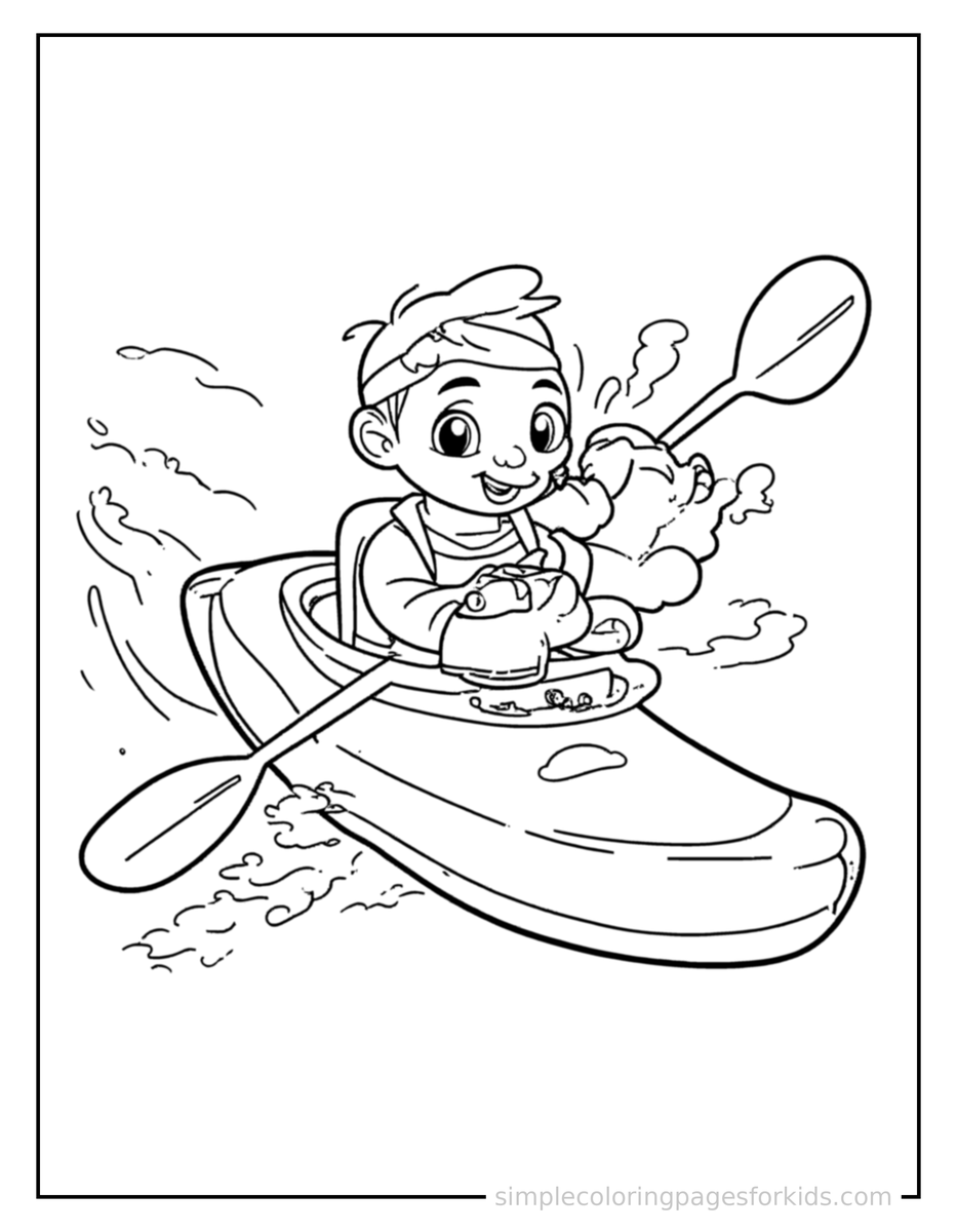 Kayak Coloring Pages