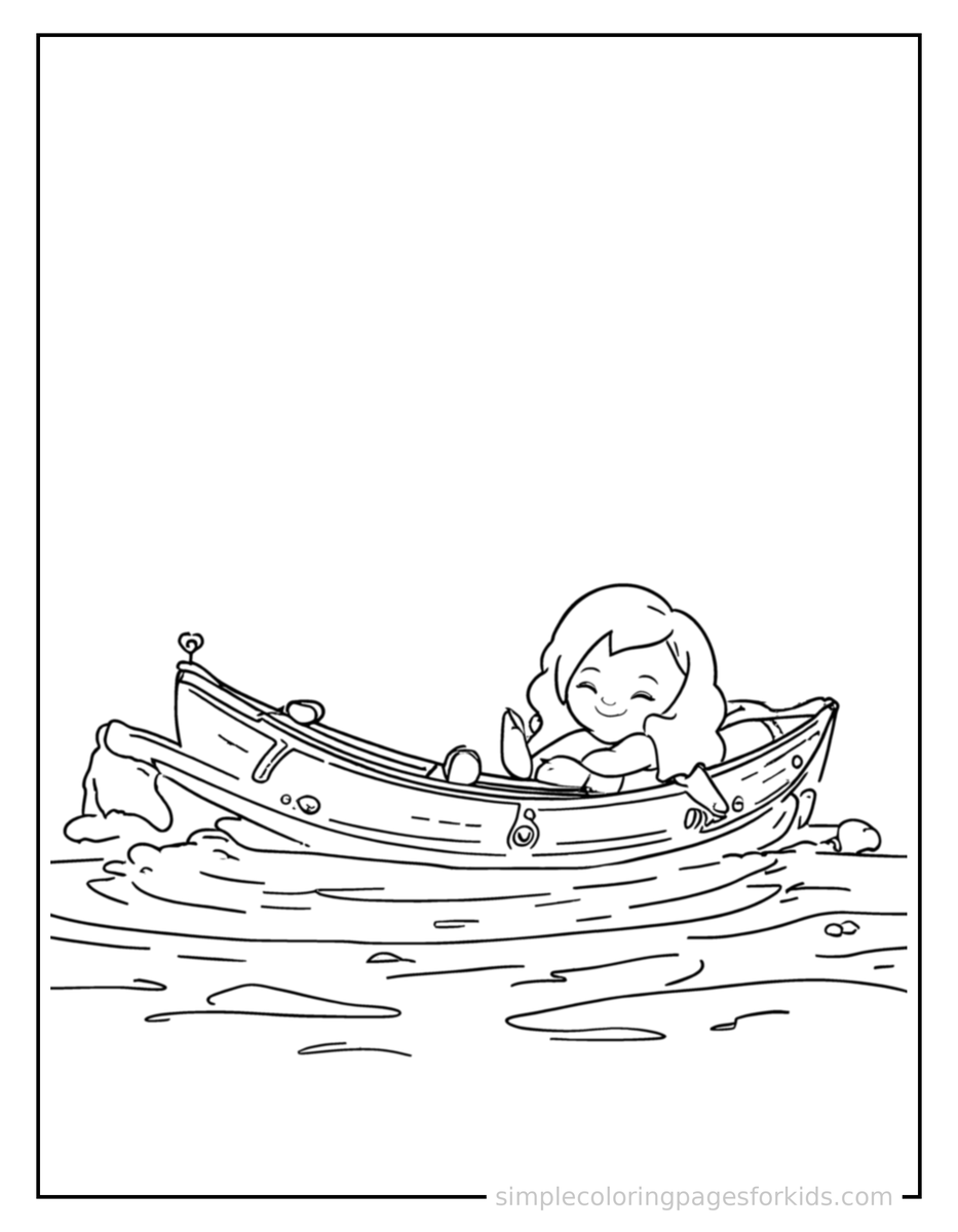 Resting Kayak Coloring Page