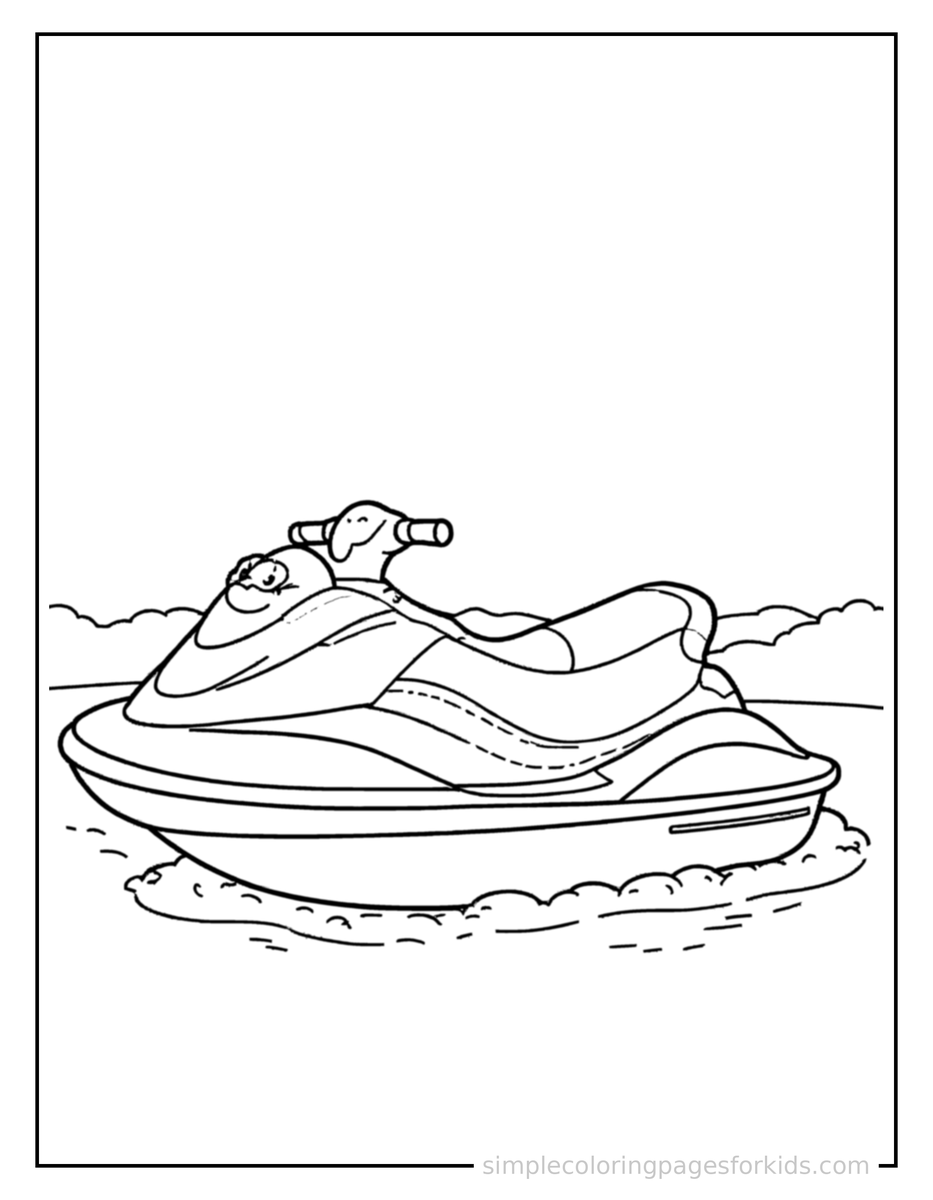 Resting Jet Ski Coloring Page